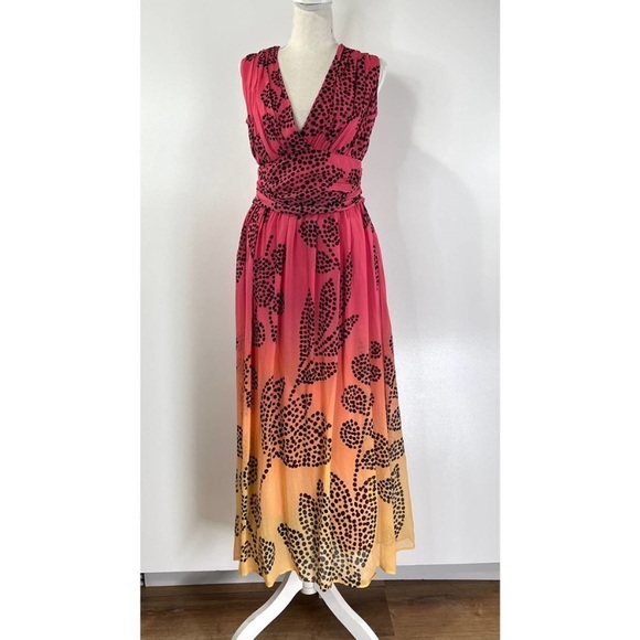 NWT ANTHROPOLOGIE Verb by Pallavi Singhee V-Neck Ombre Maxi Dress SMALL - Picture 9 of 9